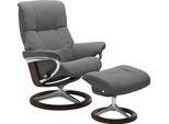 Relaxsessel STRESSLESS "Mayfair", grau (dunkelgrau dinamica), B:83cm H:102cm T:73cm, Leder BATICK: BATICK ist ein leicht korrigiertes, durchgefärbtes und genarbtes Möbelleder, bei dem die meisten Unebenheiten und Spuren in der Regel entfernt wurden.;Leder PALOMA: PALOMA ist ein durchgefärbtes Semianilin-Möbelleder mit natürlicher Narbung.;ROHLEDER Stoff Q2 FARON: Ein fester zuverlässiger Bouclé mi