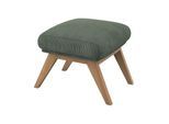 Polsterhocker FLEXLUX "Adria", grün (dusty grün), B:54cm H:41cm T:41cm, 85% Polyester/15%Polyamide, Hocker, Polsterhocker, Fuß Eiche, Fußhocker für Ohrensessel