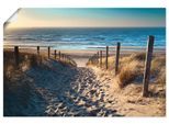 Wandbild ARTLAND "Weg zum Nordseestrand Sonnenuntergang", beige (farbe bild(er): naturfarben), B:90cm H:60cm, Bilder, als Alubild, Leinwandbild, Poster in verschied. Größen
