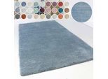 Hochflor-Teppich ESPRIT "Relaxx ESP-4150", blau (blau, grau), H:25mm Ø:200cm, Kunstfaser, Teppiche, Wohnzimmer, sehr große Farbauswahl, weicher dichter Hochflor