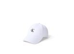 Baseball Cap CALVIN KLEIN JEANS "EMBROIDERED MONOGRAM CAP", Damen, weiß (hellweiß), Stoff, Baumwolle, Caps, mit Logostickerei
