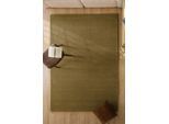 Teppich WECON HOME "Castello THREE", braun (blass grün), B:140cm H:7mm L:200cm, Schurwolle, Teppiche, Teppich, Schurwolle, Kurzflor mit Hoch-Tief-Effekt, Wohnzimmer, Punktmuster