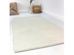 Wollteppich ESPRIT "Gobi, ESP-7112", weiß, B:130cm H:10mm L:190cm, Jute, Wolle, Teppiche, Naturfaserteppich aus Jute und Wolle, handgewebt