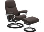 Relaxsessel STRESSLESS "Consul", braun (braun batick), B:82cm H:102cm T:72cm, Leder BATICK: BATICK ist ein leicht korrigiertes, durchgefärbtes und genarbtes Möbelleder, bei dem die meisten Unebenheiten und Spuren in der Regel entfernt wurden.;Leder PALOMA: PALOMA ist ein durchgefärbtes Semianilin-Möbelleder mit natürlicher Narbung.;ROHLEDER Stoff Q2 FARON: Ein fester zuverlässiger Bouclé mit einem