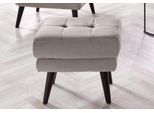 Hocker HOME AFFAIRE "Hemmink", grau (hellgrau), B:58cm H:47cm T:44cm, Samtvelours (100% Polyester);Luxus-Microfaser (100% Polyester);Struktur (94% Polyester, 6% Polyacryl), Hocker, Hocker, mit Knopfheftung