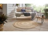 Teppich NORTHRUGS "Almendro" Gr. 10, beige (beige, braun), H:6mm Ø:160cm, Polypropylen (PP), Teppiche, Teppich, Sisal Optik, Robust, Pflegeleicht, Flachgewebe