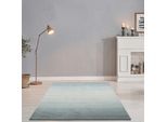 Wollteppich THEKO "Wool Comfort", grau, B:90cm H:15mm L:160cm, Schurwolle, Teppiche, Handweb Teppich, reine Wolle, handgewebt, brilliante Farben, Scandi