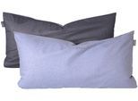 Kissenhüllen SCHIESSER "Doubleface aus weicher Baumwolle mit edlem Melangeeffekt in Wendeoptik", blau, B:40cm L:80cm, Renforcé, Renforcé, Kissenbezüge, Made in Green