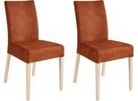 4-Fußstuhl HOME AFFAIRE "Umag", braun (luxus, microfaser cognac), B:46,5cm H:94cm T:59,5cm, Holzwerkstoff, Stühle, Sitz und Rücken gepolstert