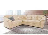 Ecksofa SIT & MORE "Savona L-Form, B: 262 cm", beige (creme), B:262cm H:90cm T:212cm, PRIMABELLE-Microfaser (100% Polyester);SOFTLUX/Struktur (Korpus in Kunstleder, Sitz und Rücken in Strukturstoff aus 75% Polyester und 25% Viskose);Kunstleder SOFTLUX;NaturLEDER (echtes Rindsleder), Korpus in Kunstleder SOFTLUX, Sofas, Ecksofa, optional Bettfunktion, Federkern
