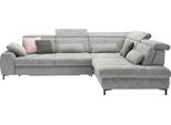 Ecksofa "SO 3400 Sitzhöhe 47cm oder 49cm, Sitztiefe verstellbar, B/T 317/220 cm", grau (famosa grau), B:317cm H:84cm T:220cm, 100% Polyester, SET ONE BY MUSTERRING, Sofas, Ecksofa, Kaltschaumpolsterung, Flachgewebe, whlw. mit Funktionen, Sitzhöhe 47