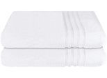 Duschtücher SCHIESSER "Milano aus 100% Baumwolle mit eleganter Bordüre in Hoch-Tief-Optik", weiß, B:70cm L:140cm, Frottier, Frottier, Handtücher, Made in Green