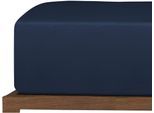 Spannbettlaken UNCOVER BY SCHIESSER "New Jersey aus 100% Baumwolle", blau (dunkelblau), B:100cm L:200cm, Jersey, Obermaterial: 100% Baumwolle, Bettlaken, Spannbettlaken, Made in Green
