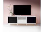 TV-Board HAMMEL FURNITURE "Mistral Fernsehschrank, Medienmöbel, Hängend", weiß, B:161,5cm H:42cm T:45cm, Sideboards, TV-Board, mit Türen mit Akustikstoff, Kabeldurchführung, Lowboard, B: 161,5 cm