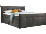 Boxspringbett "Florida", grau (anthrazit), B:185cm L:228cm, Feingewebe (100% Polyester), SET ONE BY MUSTERRING, Komplettbetten, Boxspringbett, mit Bettkasten, in 5 Liegekomfortvarianten