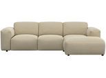 Ecksofa FLEXLUX "Lucera Chaislongue rechts oder links, L-Form, bequem", beige (sandy beige), B:251cm H:73cm T:171cm, 100% Polyester, Sofas, Ecksofa, modern & anschmiegsam, Kaltschaum, Stahl-Wellenunterfederung