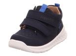 Klettschuh SUPERFIT "BREEZE, WMS: mittel", Kinder, Gr. 24, blau (dunkelblau), Nubukleder, Schuhe Klettschuh, Sneaker mit halbhohem Schaft, Größenschablone zum Download