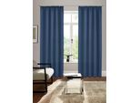 Vorhang BRUNO BANANI "Lagan" Gr. 5, blau (dunkelblau), B:140cm H:265cm, Polyester, Polyester, Gardinen, 2-er Set, gewebt, Microfaser, versch. Größen, einfarbig, Bestseller