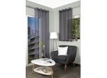 Vorhang HOME BASICS "DOLLY" Gr. 1, grau, B:140cm H:145cm, Voile, Polyester, Gardinen, 2er Pack Ösenschal DOLLY