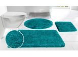 Badematte MÖVE "Superwuschel, Badvorleger, Badezimmer Teppich" Gr. 3, lagoon, H:40mm, Polyester, Badematten, Badematte, Mikrofaser-Badematte, Badteppich, rechteckig, rund & als 3-tlg. Set
