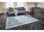 Teppich ELLE DECORATION "Keshan Maschad" Gr. 34, blau (saphirblau), B:120cm H:5mm L:160cm, Polyester, Teppiche, Teppich, Orientalisch, Läufer, Kurzflor, Vintage, Wohnzimmer, Schlafzimmer