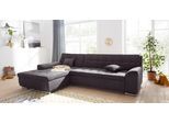 Ecksofa DOMO COLLECTION "Aversa, moderne Steppung, geschwungene Armlehnen, Breite 267cm", braun (espresso), B:267cm H:83cm T:178cm, Struktur weich (100% Polyester);Luxus-Microfaser (100% Polyester);Struktur (100% Polyester), Sofas, Ecksofa, L-Form, wahlweise mit Bettfunktion
