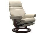 Relaxsessel STRESSLESS "Sunrise", beige (cream batick), B:79cm H:103cm T:78cm, Leder BATICK: BATICK ist ein leicht korrigiertes, durchgefärbtes und genarbtes Möbelleder, bei dem die meisten Unebenheiten und Spuren in der Regel entfernt wurden.;Leder PALOMA: PALOMA ist ein durchgefärbtes Semianilin-Möbelleder mit natürlicher Narbung.;ROHLEDER Stoff Q2 FARON: Ein fester zuverlässiger Bouclé mit eine