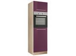 Backofen/Kühlumbauschrank KOCHSTATION "KS-Eton", lila (aubergine hochglanz), B:60cm H:200cm T:60cm, Schränke, Backofen/Kühlumbauschrank
