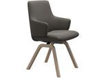 Polsterstuhl STRESSLESS "Laurel", grau (metal grau paloma, walnuss), B:58cm H:92cm T:59cm, Leder PALOMA: PALOMA ist ein durchgefärbtes Semianilin-Möbelleder mit natürlicher Narbung., Stühle, Polsterstuhl, Low Back mit Armlehne, Größe L, mit schräggestellten Beinen in Walnuss