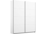 Schwebetürenschrank OTTO HOME "Kleiderschrank Schrank Garderobe Schlafzimmerschrank THANOS", weiß (alpinweiß), B:136cm H:229cm T:62cm, Holzwerkstoff, Schränke, Schwebetürenschrank, Optional mit Spiegel, Metall-Griffleisten alufarben MADE IN GERMANY