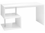 Schreibtisch HOME AFFAIRE "Esse, modernes Design", weiß (weiß hochglanz, weiß hochglanz), B:140cm H:77,5cm T:60cm, Tische, Schreibtisch, in verschiedenen Breiten, mit und ohne Monitoraufsatz, Made in Italy