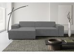 Ecksofa WERK2 "Trento 268 x 163 cm modern und bequem", grau, B:268cm H:70cm T:163cm, 100% Polyester, Sofas, Ecksofa, Chenille, L-Form, extra weiche und tiefe Sitzfläche