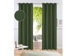 Vorhang OTTO HOME "Parry" Gr. 4, grün (oliv), B:140cm H:245cm, Polyester, Recyceltes Material, Gardinen, Vorhang, 2-er Set, blickdicht, monochrom, basic, Topseller