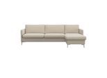 Ecksofa FLEXLUX "Fiore, super Sitzkomfort durch Kaltschaum im Sitz, L-Form", weiß (sanftes weiß), B:247cm H:85cm T:92cm, 100% Polyester, Sofas, Ecksofa, schmale Armlehnen, Füße Alu