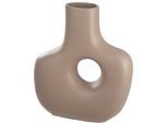 Tischvase CASABLANCA BY GILDE "Helena, Dekovase", beige (beige, braun), B:26cm H:30cm T:8cm, Aluminium, Vasen, Tischvase, Vase aus Aluminium, in bauchiger Form, Höhe ca. 30 cm