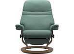 Relaxsessel STRESSLESS "Sunrise", grün (aqua grün paloma), B:79cm H:103cm T:78cm, Leder BATICK: BATICK ist ein leicht korrigiertes, durchgefärbtes und genarbtes Möbelleder, bei dem die meisten Unebenheiten und Spuren in der Regel entfernt wurden.;Leder PALOMA: PALOMA ist ein durchgefärbtes Semianilin-Möbelleder mit natürlicher Narbung.;ROHLEDER Stoff Q2 FARON: Ein fester zuverlässiger Bouclé mit e