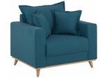 Sessel HOME AFFAIRE "Edina", blau (petrol), B:95cm H:74cm T:84cm, Webstoff (100% Polyester);Baumwollmix (50% Baumwolle, 50% Polyester);Baumwollmix (50% Baumwolle, 50% Polyester), Sessel, Sessel, auch in Baumwollmix-Bezug, im skandinavischem Stol