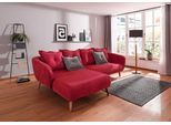 Ecksofa HOME AFFAIRE "Baggio formschöne Polsterecke, bequem, Breite 277cm, L-Form", rot, B:277cm H:80cm T:162cm, Sofas, Ecksofa, Zierkissen inklusive