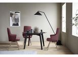 Polsterstuhl STRESSLESS "Laurel", rot (bordeaux batick, walnuss), B:58cm H:105cm T:60cm, Leder BATICK: BATICK ist ein leicht korrigiertes, durchgefärbtes und genarbtes Möbelleder, bei dem die meisten Unebenheiten und Spuren in der Regel entfernt wurden., Stühle, Polsterstuhl, High Back mit Armlehne, Größe L, schräggestellte Beine in Walnuss
