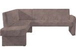Eckbank HOME AFFAIRE "Umag", braun (dunkelbraun (arizona 4412)), B:210cm H:89cm T:160cm, Holzwerkstoff, Massivholz, Polyester, Sitzbänke, Eckbank, Sitz und Rücken gepolstert, verschiedene Qualitäten