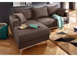 Ecksofa HOME AFFAIRE "Edina L-Form", braun (braun, filzoptik), B:228cm H:83cm T:151cm, Webstoff (100% Polyester);Baumwollmix (50% Baumwolle, 50% Polyester);Baumwollmix (50% Baumwolle, 50% Polyester), Sofas, Ecksofa, auch in Baumwollmix-Bezug, im skandinavischem Stol