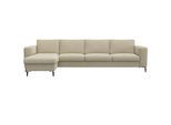 Ecksofa FLEXLUX "Fiore, L-Form", beige (sandy beige), B:295cm H:85cm T:159cm, 100% Polyester, Sofas, Ecksofa, breite Armlehnen, Kaltschaum, Füße Alu+schwarz