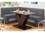 Eckbank HOME AFFAIRE "Nils", grau (grau (fantasy 8202)), B:202cm H:89cm T:152cm, Holzwerkstoff, Massivholz, Polyester, Sitzbänke, Eckbank, Sitz und Rücken gepolstert, verschiedene Qualitäten