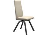 Polsterstuhl STRESSLESS "Laurel", beige (cream batick, schwarz), B:49cm H:105cm T:60cm, Leder BATICK: BATICK ist ein leicht korrigiertes, durchgefärbtes und genarbtes Möbelleder, bei dem die meisten Unebenheiten und Spuren in der Regel entfernt wurden., Stühle, Polsterstuhl, High Back, Größe M, mit schräggestellten Beinen in Schwarz
