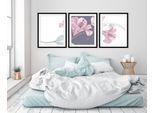 Bild QUEENCE "Alma", rosa (farbe rahmen: schwarz, farbe bild(er): rosa, lila), B:40cm H:50cm, Acrylglas, Holz, Papier, Bilder, Bild, Blumen, gerahmt