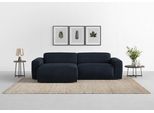 Ecksofa TRENDMANUFAKTUR "Braga, mit hochwertigem Kaltschaum, L-Form, Japandi-Design", blau (nachtblau), B:255cm H:72cm T:160cm, 100% Polyester, Sofas, Ecksofa, modernes Sofa, Couch mit hohem Sitzkomfort, 255/72/160 cm (B/H/T)