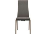 Polsterstuhl STRESSLESS "Laurel", grau (mole dinamica, eiche gekalkt), B:57cm H:105cm T:60cm, Microfaser DINAMICA (88% Polyester, 12% Polyurethan), Stühle, Polsterstuhl, High Back, Größe M, mit abgerundeten Beinen in Eiche gekalkt