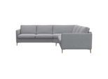 Ecksofa FLEXLUX "Fiore, gleichschenklig, bequem durch hochwertigem Sitzaufbau", grau (sophisto gre), B:249cm H:85cm T:92cm, 100% Polyester, Sofas, Ecksofa, schmale Armlehnen, Kaltschaum, Füße Alu+ Eiche
