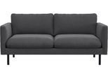 3-Sitzer FLEXLUX "Bolzano", grau (dervit grau), B:174cm H:61cm T:90cm, 100% Polyester, Sofas, 3-Sitzer, Sitzaufbau mit Kaltschaum & Stahl-Wellen, loose Sitz -& Rückenkissen