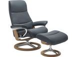Fußhocker STRESSLESS "View", blau (atlantic blau batick), B:57cm H:43cm T:47cm, Leder BATICK: BATICK ist ein leicht korrigiertes, durchgefärbtes und genarbtes Möbelleder, bei dem die meisten Unebenheiten und Spuren in der Regel entfernt wurden.;Leder PALOMA: PALOMA ist ein durchgefärbtes Semianilin-Möbelleder mit natürlicher Narbung.;ROHLEDER Stoff Q2 FARON: Ein fester zuverlässiger Bouclé mit ein